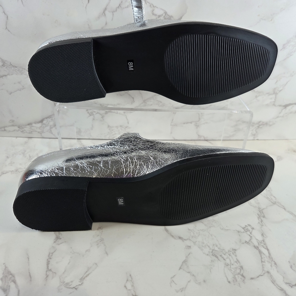 Steve Madden Metallic Silver Loafers - Picture 2 of 5